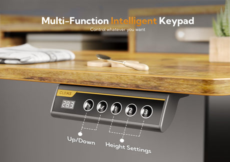 Claiks Standing Desk with Drawers, Stand Up Electric Standing Desk Adjustable Height, Sit Stand Desk with Storage Shelf and Splice Board, 48 Inch, Claiks