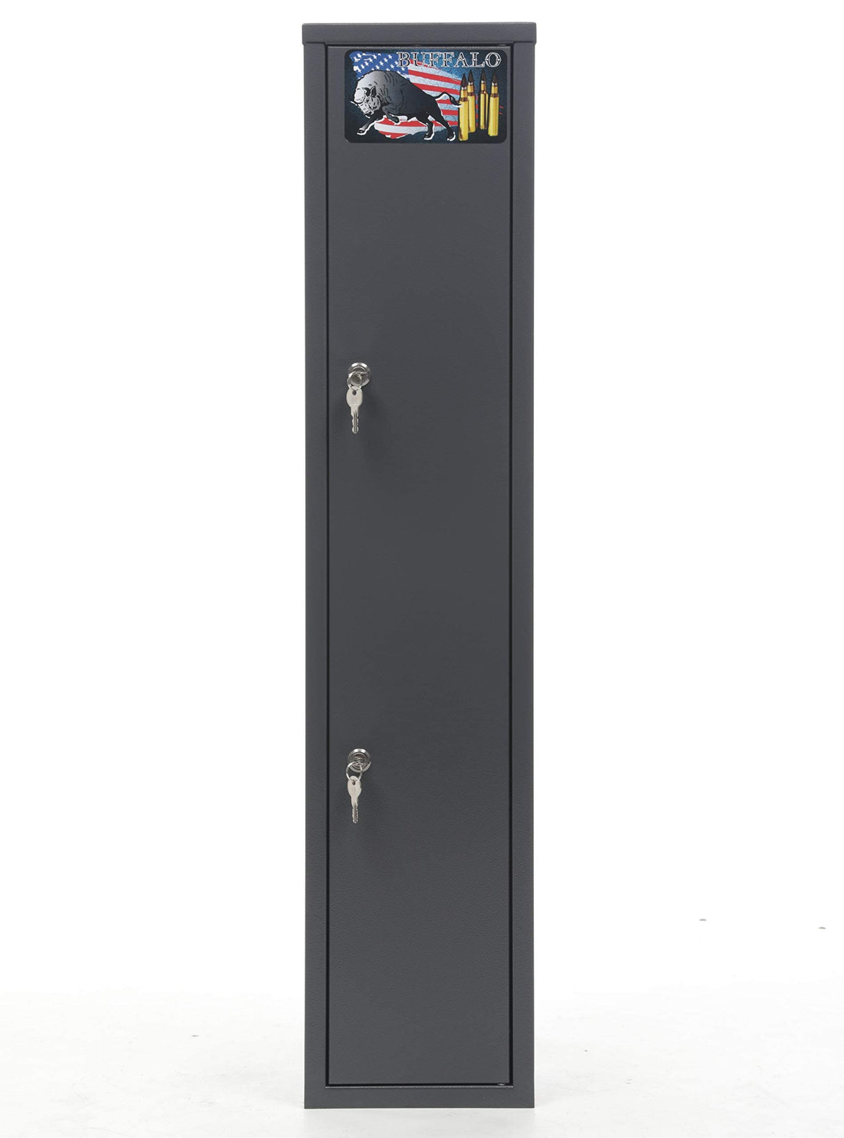 SK New Interiors Buffalo 1015 Gun Rifle Shotgun Metal Small Security Cabinet Safe Storage with Separate Pistol/Ammo Area SK New Interiors