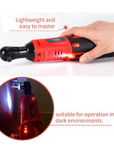 AOBEN Cordless Electric Ratchet Wrench Set, 3/8" 12V Power Ratchet Tool Kit With 2 Packs 2000mAh Lithium-Ion Battery And Charger AOBEN