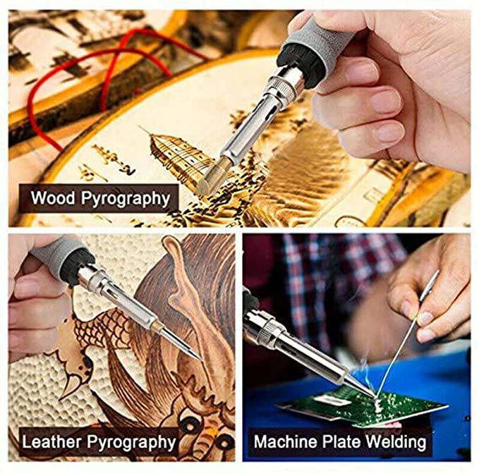 145W 2-in-1 939D-II Pyrography Pen Wood Burning Pen Tool Kit with 51 Solid Points(200°C ~480°C) and 20 Wire Nibs (250~750°C),Craft Pyrography Machine - WoodArtSupply