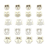 EXCEART Animal Wood Slices 60pcs Natural Wood Slices Owl Unfinished Wood Animal Craft Hanging Wooden Circles with Hole Tree Slice for Arts Painting EXCEART