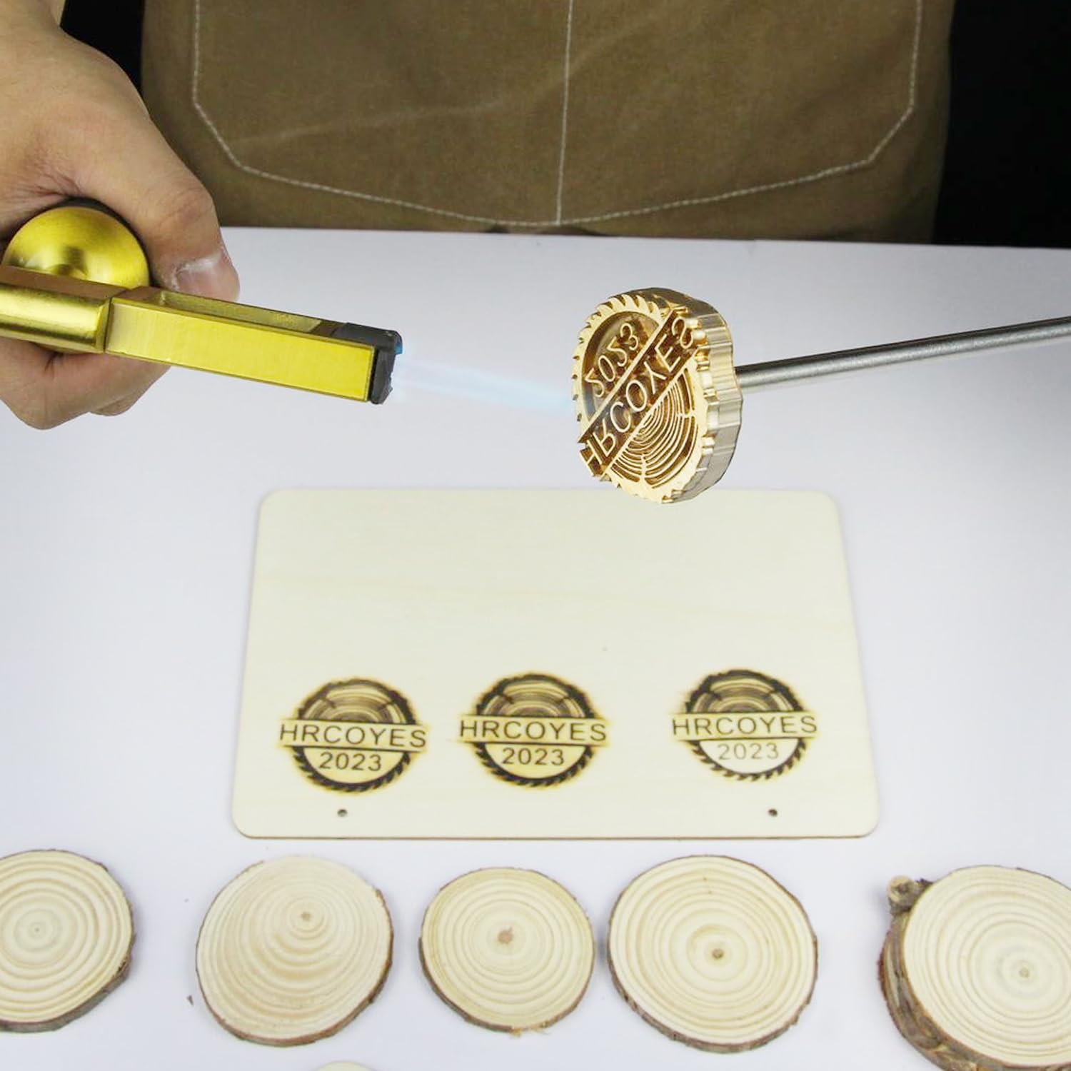 Personalized Custom Wood Burning Stamp with Handle - Unique Logo Branding Tool for Wood, Leather, and Food Generic