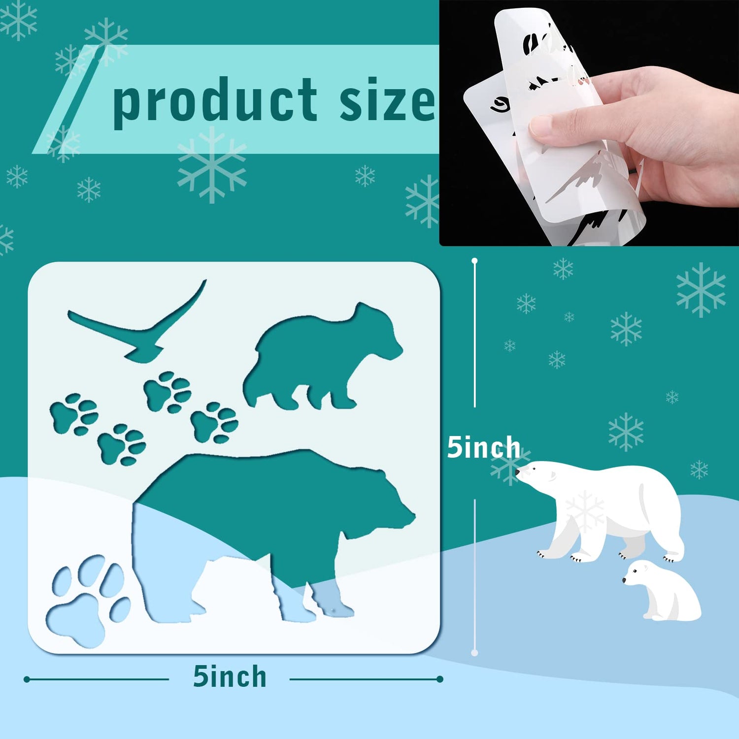 20 Pieces Stencil Template for Painting Reusable Animal Plant Spring Summer Winter DIY Christmas Stencils for Painting on Wood Wall Home Decor Outus