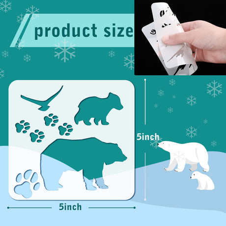 20 Pieces Stencil Template for Painting Reusable Animal Plant Spring Summer Winter DIY Christmas Stencils for Painting on Wood Wall Home Decor Outus