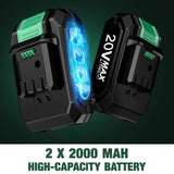 KIMO 18 Gauge Nail Gun Battery Powered w/ 2 X 2.0 Battery & Charger, 2 in 1 Cordless Brad Nailer/Electric Stapler, Adjustable Depth, 1000pcs Nails, K I M O.