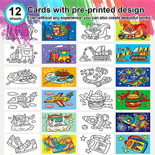 Art Paint Set with Wooden Easel Box, 24 Colors Acrylic Paints, 8 Paint Brushes, 6 Canvas Panel etc. Creative Paining Supplies kit for Kids, Student, Inburit