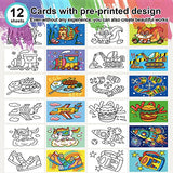 Art Paint Set with Wooden Easel Box, 24 Colors Acrylic Paints, 8 Paint Brushes, 6 Canvas Panel etc. Creative Paining Supplies kit for Kids, Student, Inburit