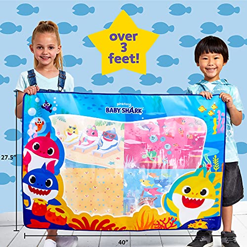 Horizon Group USA Baby Shark Water Drawing Mat, Includes Reusable 40-Inch Water Drawing Mat, Refillable Water Brush & Pens, Stencils, Mess-Free Water Horizon Group USA