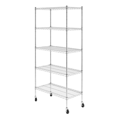 Heavy-Duty NSF Certified Storage Shelves with Wheels - SafeRacks Adjustable Steel Wire Shelving Unit - WoodArtSupply