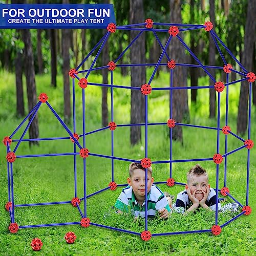 V-Opitos 180 Pack Fort Building Kits for Kids Age 4, 5, 6, 7, 8+ Years Old, Creative STEM Building Toys for DIY Castles, Tunnels, Play Tent, Ideal V-Opitos