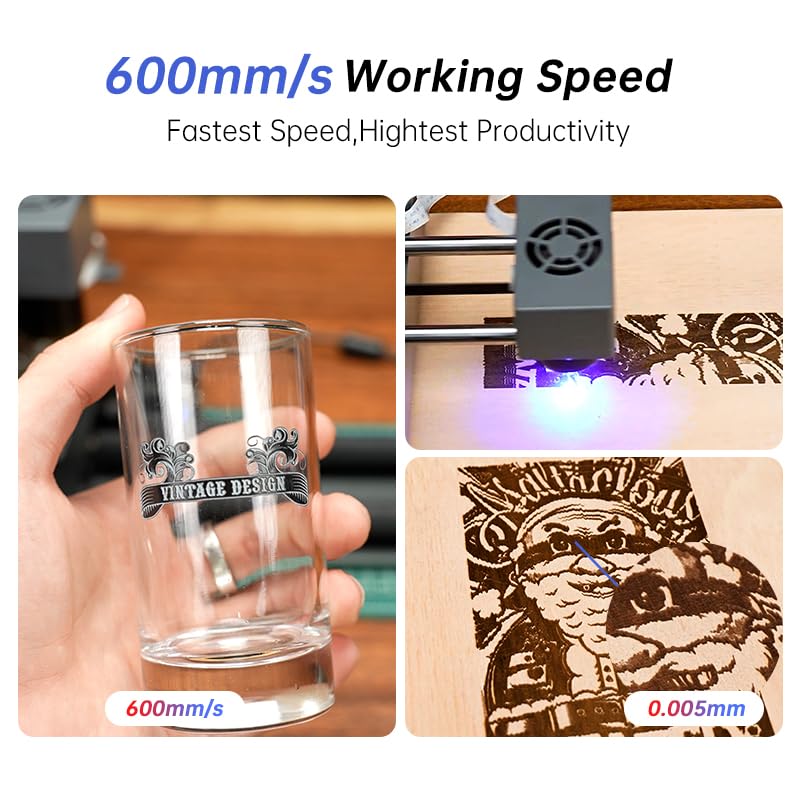 DAJA DJ7 Laser Engraver with Higher Columns Portable Laser Engraving Machine Kits for DIY Supports Win/Mobile System/Offline Laser Cutter MR. CARVE