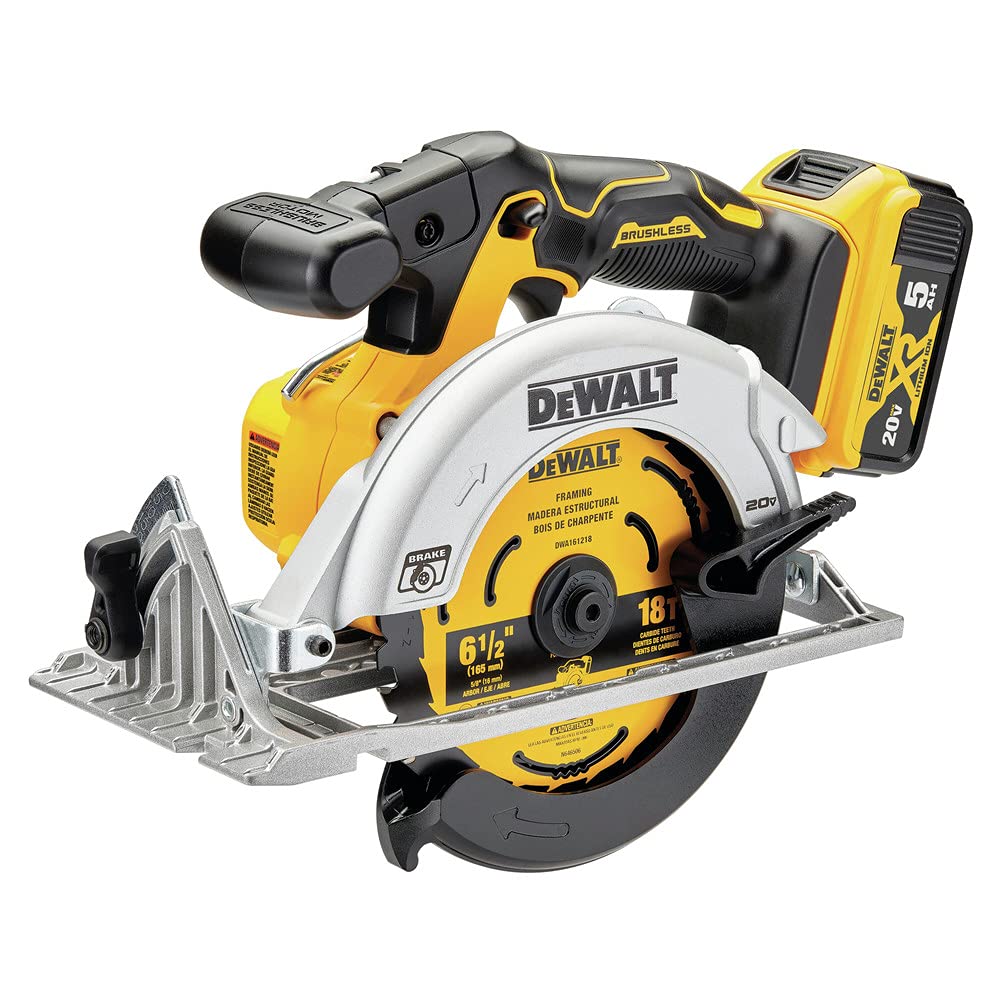 DEWALT 20V MAX* Circular Saw, 6-1/2-Inch, Cordless Kit (DCS565P1)