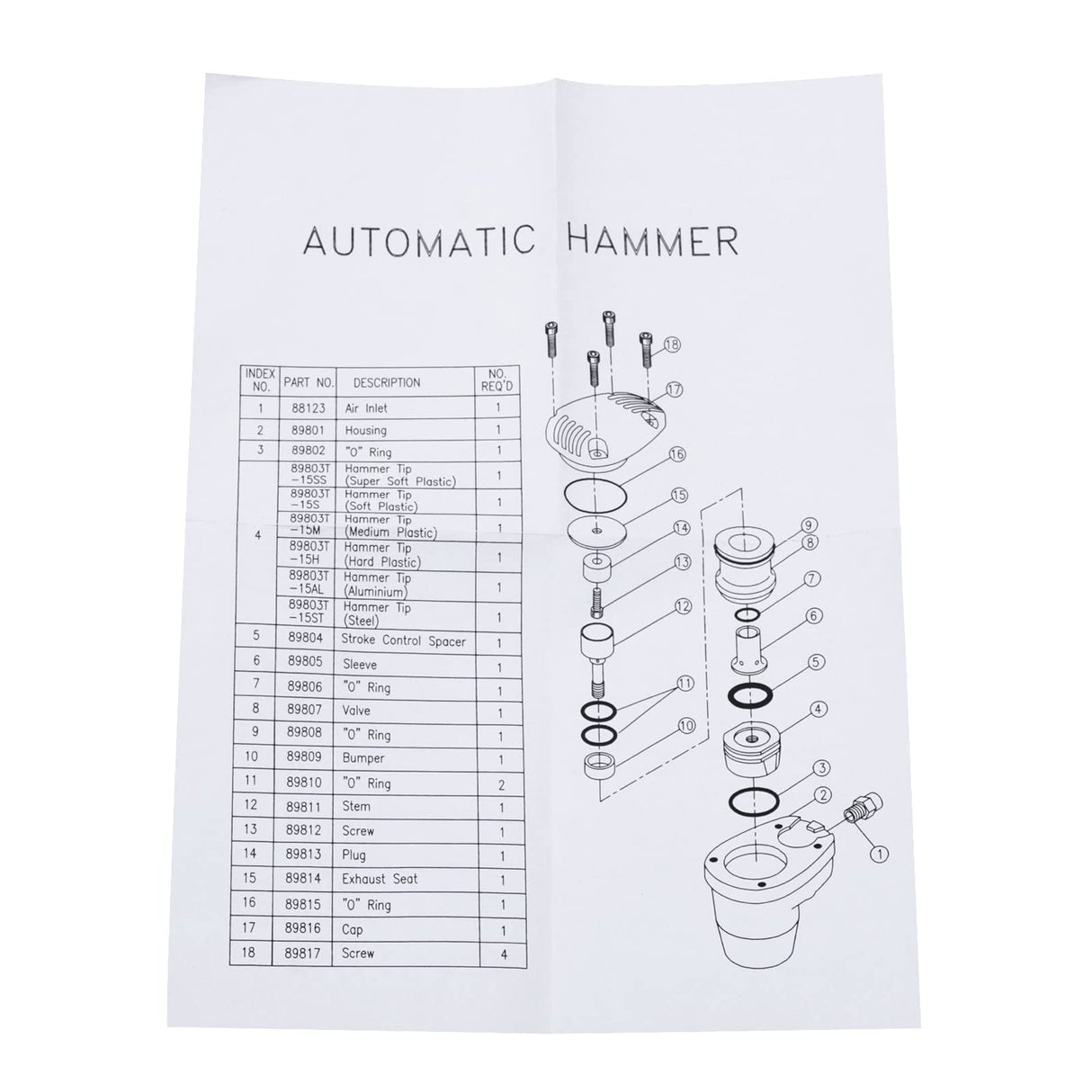 Air Impact Hammer Kit, 1000Time/Minute Handheld Pneumatic Palm Hammer Tool with 6 Tips Hammer Heads for Body Repair Plastic Inlay Assembly RudiUsoy