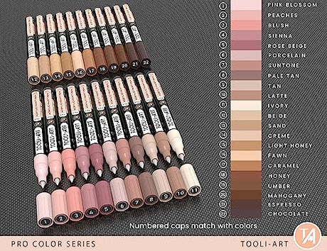 Acrylic Paint Pens 22 Assorted Pro Color Series Markers Set 0.7mm Extra Fine Tip for Rock Painting, Glass, Mugs, Wood, Metal, Canvas, DIY Projects, TOOLI-ART