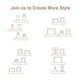 Emfogo Floating Shelves for Wall, 16.9 inch Wood Wall Shelves with Ledge, Floating Shelf Picture Ledge Set of 3 for Living Room Bedroom Kitchen Emfogo