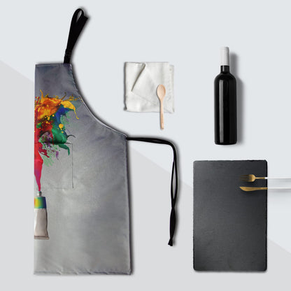 Granbey Colorful Artist Painting Apron For Women Men With 2 Pockets And Adjustable Neck Art Painter Aprons For Gifts - Home Garden Kitchen Oil