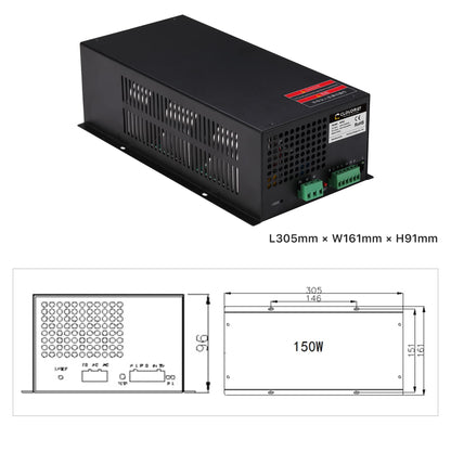 Cloudray 150W CO2 Laser Power Supply 220V for CO2 Laser Engraver Cutter M150 (Updated MYJG150) - WoodArtSupply