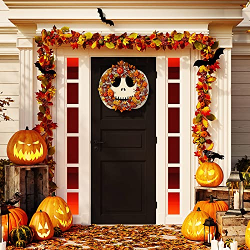 Whaline 5 Pieces 11.6 Inch Thanksgiving Unfinished Wood Pumpkin Cutout with 80Pcs Fake Maple Leaves Ribbons Hemp Rope Fall Pumpkin Wooden Slices for Whaline