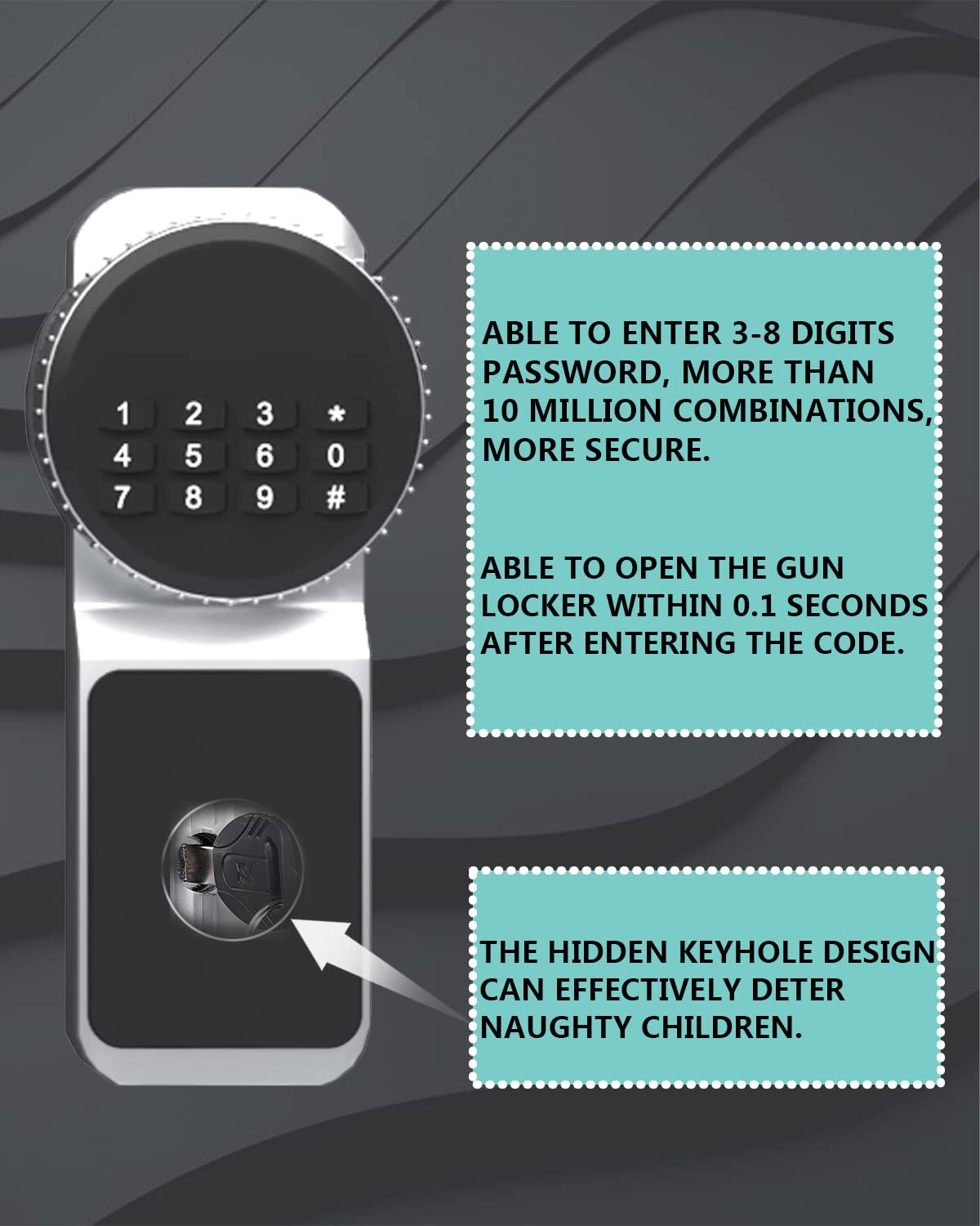 KAER Gun Safes Rifle Digital Quick Access Firearm Safe with 180-Degree Full Access Door and Removable Shelf for 2 Home Rifles with Pistols Rack KAER