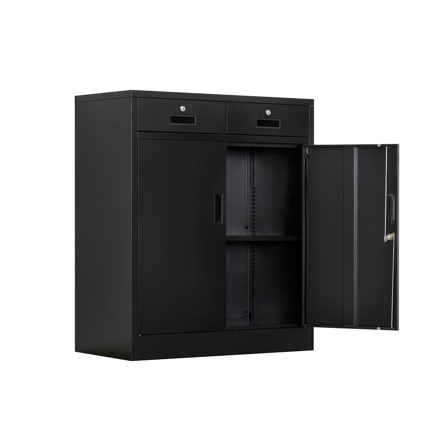 TaskStorz Metal Garage Storage Cabinets，Metal File Cabinet with 2 Locking Drawers, Lockable Storage Cabinets for Office, Home, Garage, Warehouse - WoodArtSupply