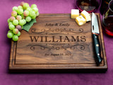 Straga Personalized Cutting Boards | Handmade Wood Engraved Charcuterie | Custom Wedding, Anniversary, Housewarming Gift for Newlyweds (Regal Swirl Straga