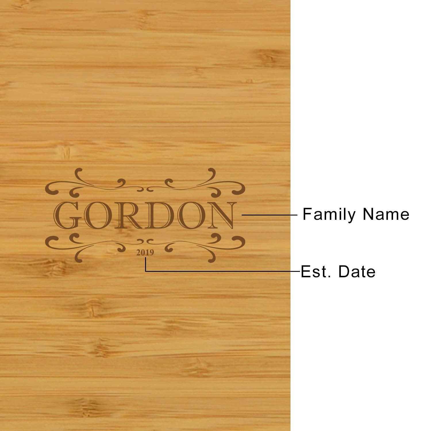 Picnic at Ascot Custom Personalized Engraved Bamboo Cutting Board for Cheese & Charcuterie with Ceramic Dish, Knife Set & Cheese Markers USA Picnic at Ascot