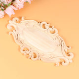 1pc Wood Appliques Onlays Furniture Onlays Carved Corner Onlay Furniture Decals Cabinet Corner Decal Western Style Furniture Solid Wood Cabinet LIOOBO