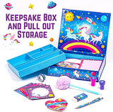 GirlZone Unicorn Cosmic Galaxy Writing Set for Girls, 45-Piece Letter Writing Kit for Creative Girls, Magical Unicorn Gift for 10 Year Old Girl GirlZone