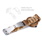 BEWELL Wood Watches for Women, Handmade Wooden Watch with Lightweight Adjustable Wood Band, Natural Casual Fashion Quartz Wristwatch BEWELL