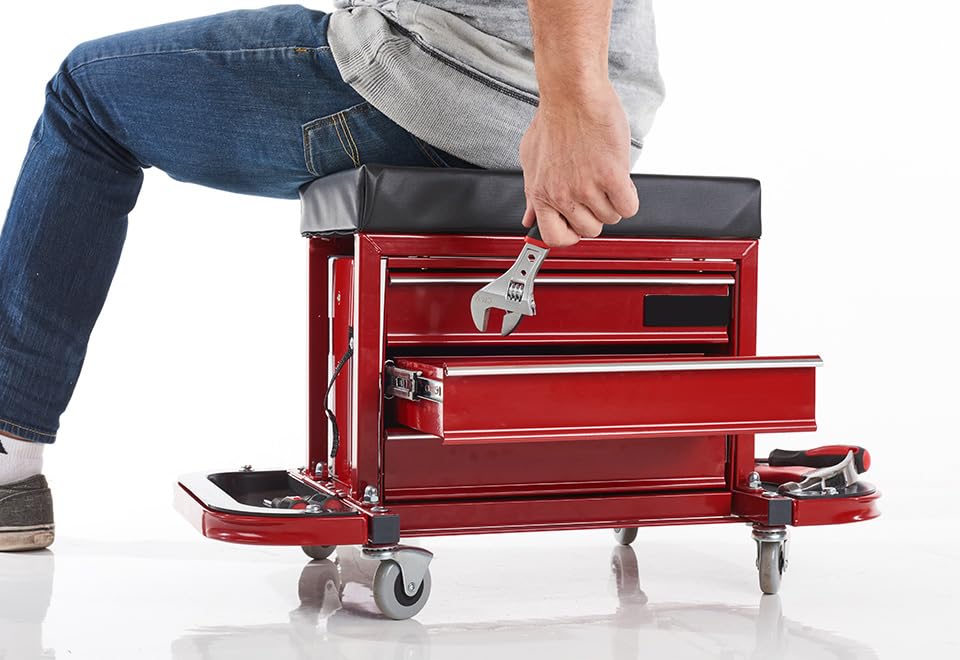 Sharper Image Rolling Toolbox Stool by Sharper Image Sharper Image
