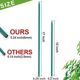 SupKing Plant Stakes,17&12 Inch Wood Plant Sticks 30 Pack Orchid Stake Sturdy Green Bamboo Plant Support Stake Gardening Floral Potted Plant Support SupKing