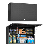 POLUP Storage Locking Cabinets with Adjustable & Removable Shelf, Up-Flip Door Metal Wall Cabinet, Wall-Mounted 20”H One Door Utility Upper Cabinet POLUP