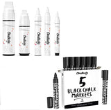 Chalk Artist Bundle- 5 White + 5 Black Chalk Markers Chalkola