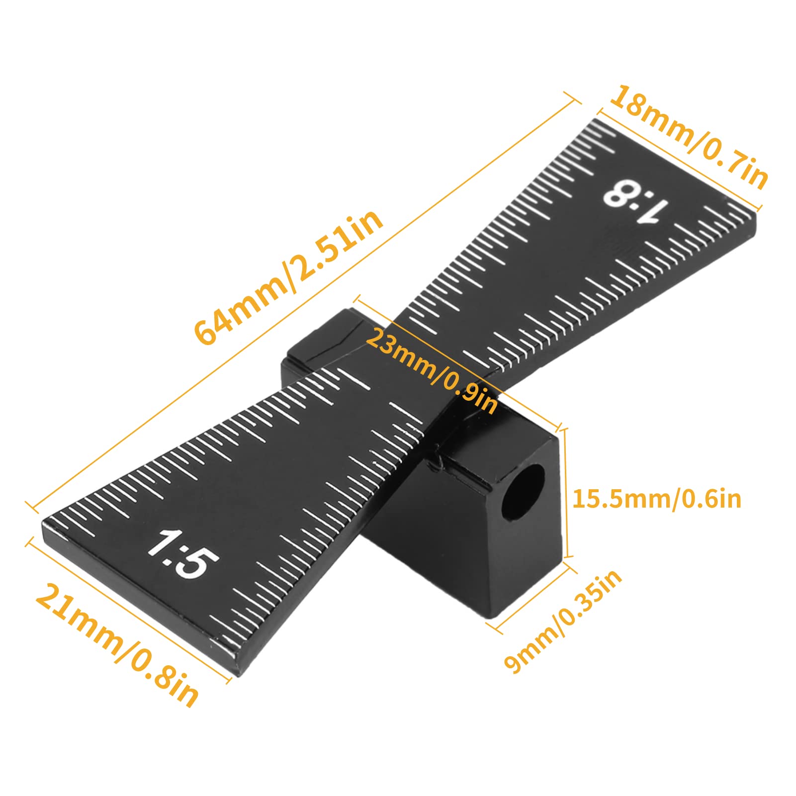 Acogedor Dovetail Marker, Aluminum Alloy Dovetail Marking Jig, Woodworking Dovetail Ruler Marker, Dovetail Jig Guide for Cork, Hardwood (1:5 1:8) - WoodArtSupply