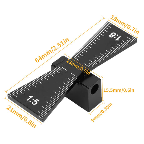 Acogedor Dovetail Marker, Aluminum Alloy Dovetail Marking Jig, Woodworking Dovetail Ruler Marker, Dovetail Jig Guide for Cork, Hardwood (1:5 1:8) Acogedor