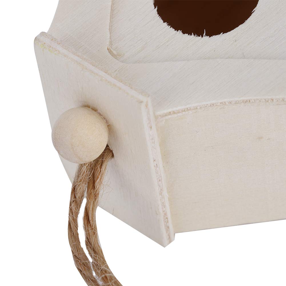 Mokernali 4 Mini Wooden Birdhouses, Hanging Birds Nest Ornaments, 7x4x7cm Outdoor Birdhouse, Charming Decoration for Outdoor Garden, Balcony and Mokernali