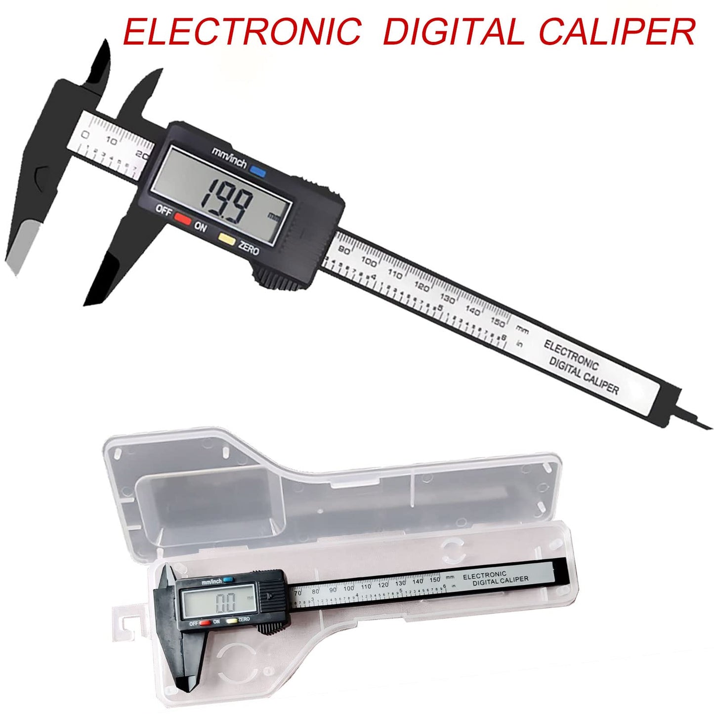 Digital Caliper, PINKJOY 0-6" Calipers Measuring Tool - Electronic Micrometer Caliper with Large LCD Screen, Auto-Off Feature, Inch and Millimeter - WoodArtSupply