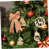 ABOOFAN 80 Pcs Christmas Ornaments Xmas Unfinished Hanging Slices Christmas Unfinished Wood Slices Christmas Wood Embellishments Wood Snowflake ABOOFAN