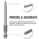 REXBETI 12 Piece Slotted Phillips Screwdriver Bit Set, 1/4 Inch Hex Shank S2 Steel Magnetic 3 Inch Long Drill Bits (Slotted Set) REXBETI