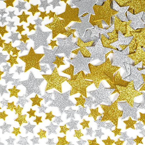 READY 2 LEARN Glitter Foam Stickers - Silver and Gold Stars - Pack of 168 - Self-Adhesive Stickers - Stickers for Scrapbooks and Cards READY 2 LEARN