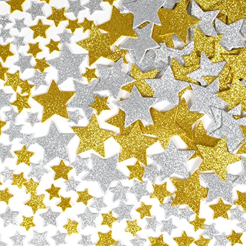 READY 2 LEARN Glitter Foam Stickers - Silver and Gold Stars - Pack of 168 - Self-Adhesive Stickers - Stickers for Scrapbooks and Cards - WoodArtSupply