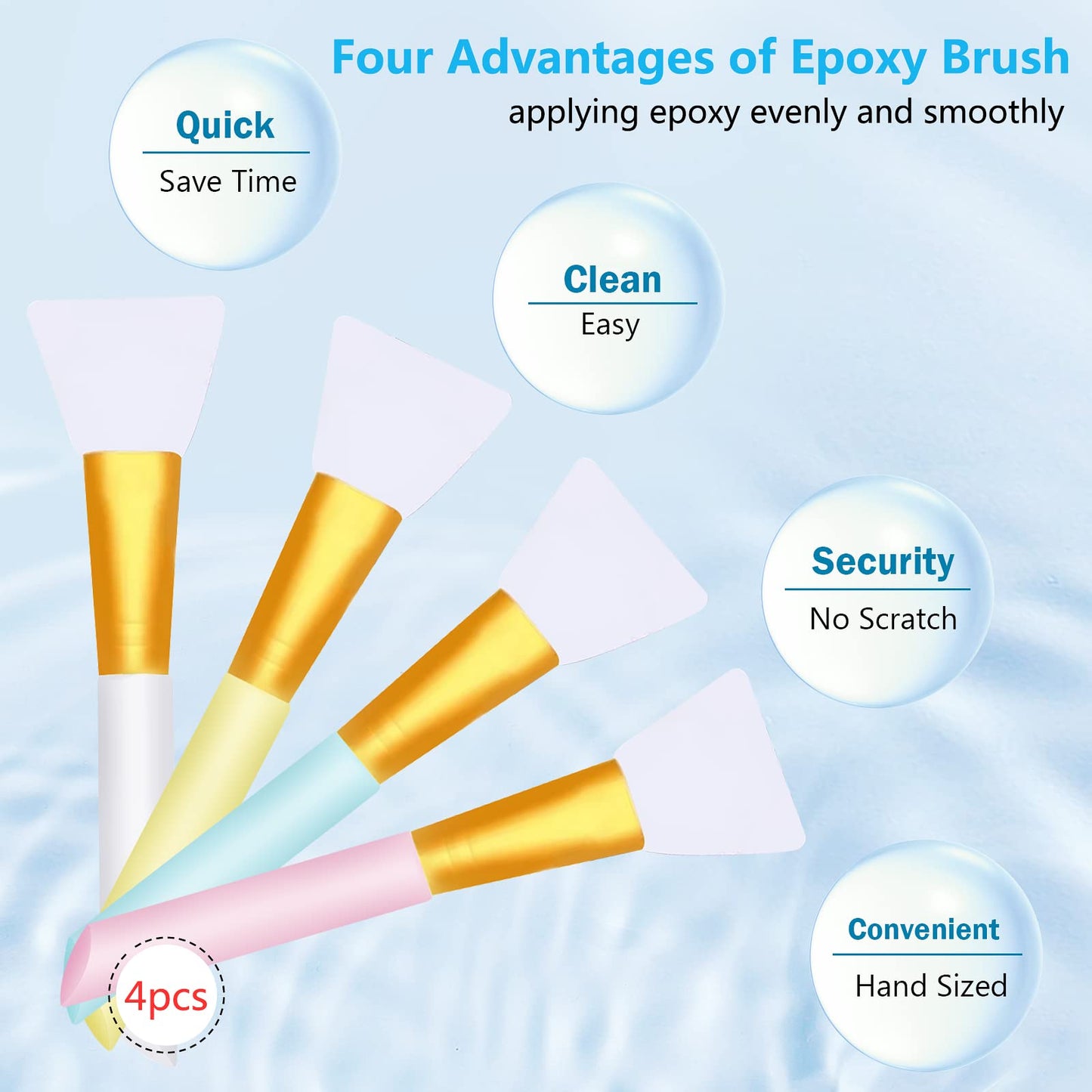 Silicon Epoxy Brushes Set for Making Epoxy Glitter Tumblers, Reusable Flexible Epoxy Application Sticks for Spreading an Even Coat of Epoxy Resin on - WoodArtSupply