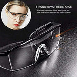 mozeeda Safety Glasses Men Women Clear Safety Glasses Goggles Over Eyeglasses, Z87 UV 400 Anti-fog Adjustable Temples Protection Goggles for mozeeda