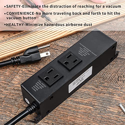 Etoolcity Automatic Vacuum Switch, Dust Collector Switch for Power Tools, Auto Delay Vacuum On to Prevent Circuit Overload, Delay Vacuum Off for Etoolcity