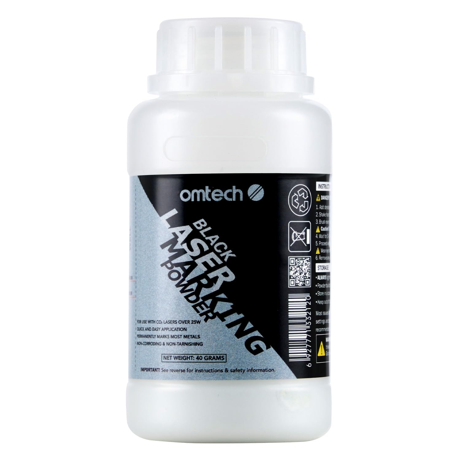 OMTech Laser Marking Powder, 4.1 fl. oz. Metal Laser Marking Fluid for CO2 Laser Engraver, High Contrast Laser Marking Ink for Metal, Laser Black Ink - WoodArtSupply