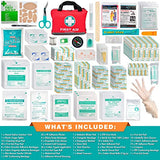 General Medi First Aid Kit -309 Pieces- Reflective Bag Design - Including Eyewash, Bandages, Moleskin Pad and Emergency Blanket for Travel, Home, General Medi