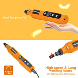 GINELSON Cordless Rotary Tool, 2000 mAh Battery Pack, 5-Speed and USB-C Charging Rotary Tool Kit with 64 Accessories, Multi-Purpose 3.7V Power Rotary GINELSON