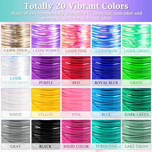 Lanyard String, Cridoz 25 Colors Gimp String Plastic Lacing Cord with 20pcs  Snap Clip Hooks and Keyrings for Crafts, Bracelet, Lanyards and Jewelry
