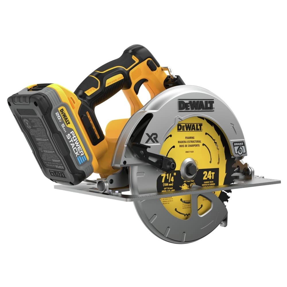 DEWALT 20V MAX Circular Saw, Cordless, 7-1/4 inch, Battery and Charger Included (DCS570H1) DEWALT