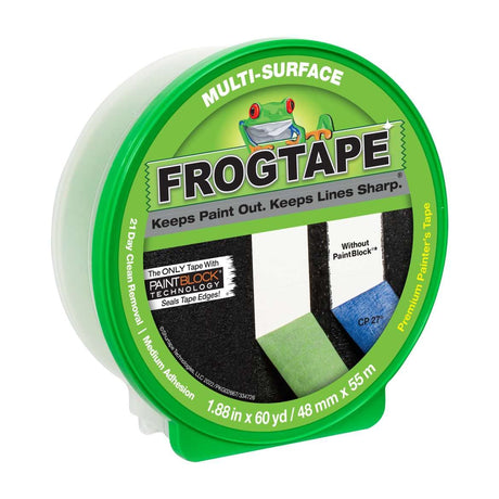 FROGTAPE Multi-Surface Painter's Tape with PAINTBLOCK, Medium Adhesion, 1.88" Wide x 60 Yards Long, Green (1358464) FROGTAPE